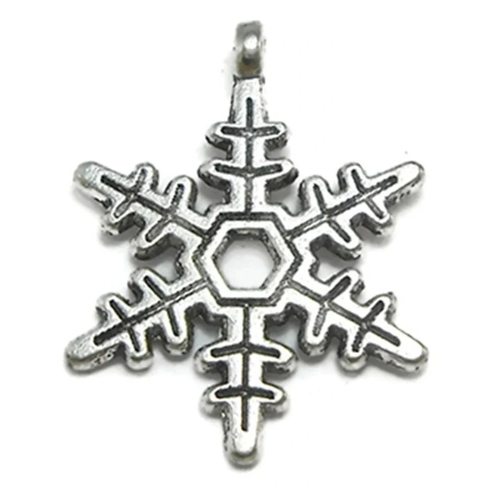 8pcs Snowflake Charms silver tone metal snow‎ flake